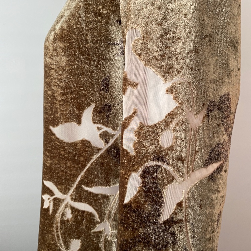 Oilily golden brown crushed velvet floral sheer cutout dress - Picture 7 of 7